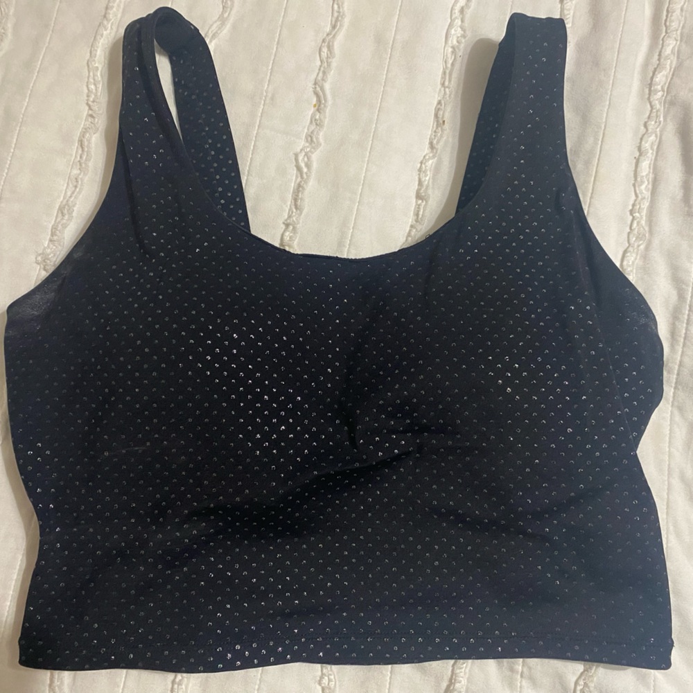 ZYIA ACTIVEWEAR GIRLS NIGHT OUT SPORTS BRA BLACK & SILVER